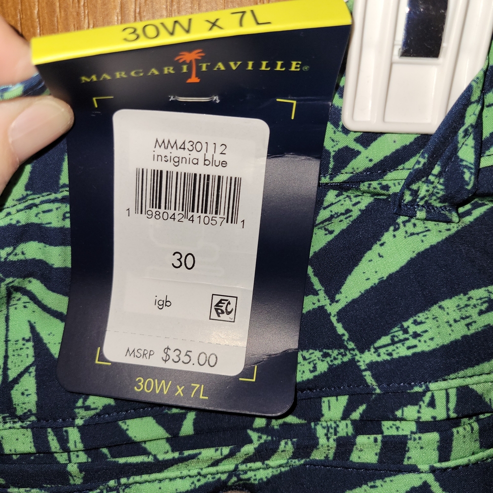 Margaritaville Palm Print Shorts UPF 30+ Quick Dry 4-Way Stretch - 30 - NWT - Picture 5 of 8